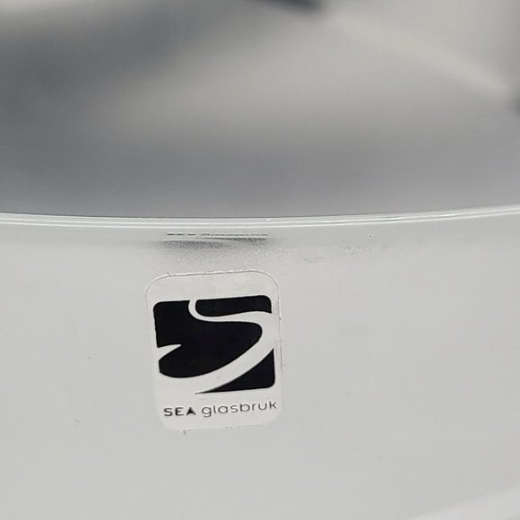 SEA Glasbruk Frosted Round Skai Bowl Sweden Renate Stock Paulsson 8 3/8" new - Picture 4 of 7